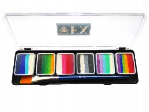 Paleta farb do malowania twarzy i ciała Diamond FX Split Cake Shine 6x6g
