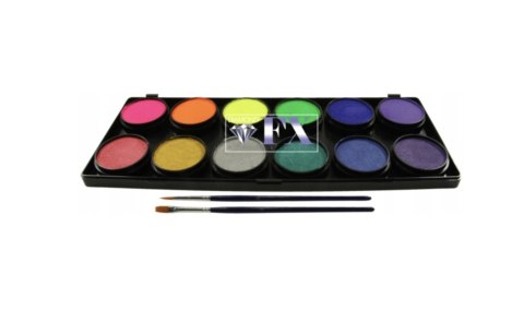 Paleta farb do malowania twarzy i ciała Diamond FX Neon + Metallic 12x10g
