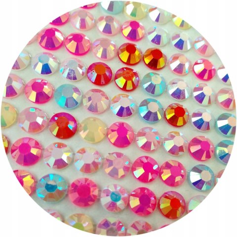 KRYSZTAŁKI AKRYLOWE SAMOPRZYLEPNE WIELOKOLOROWE LUSTRZANE 260 szt - 6 mm