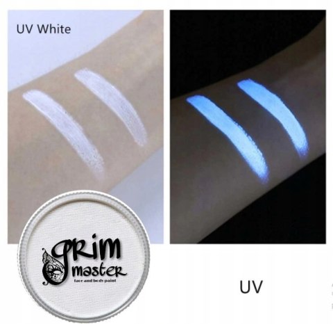 Farba do malowania twarzy i ciała GrimMaster UV NEON WHITE 32g