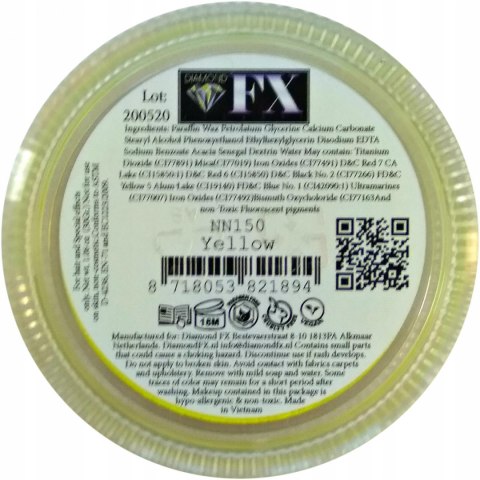 NEON żółta UV farba do malowania twarzy i ciała Diamond FX 30 g