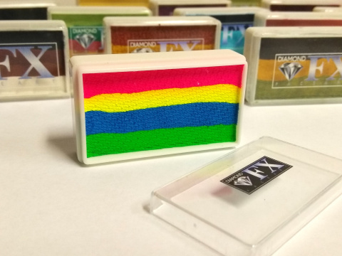 Farba do malowania twarzy i ciała Diamond FX Split Cake 28 g NEON RAINBOW