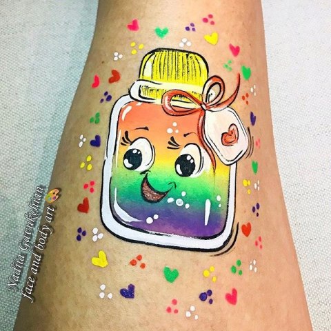 Farba do malowania twarzy i ciała GrimMaster UV Green 32g