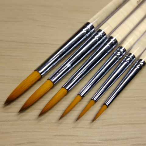 Pędzel do malowania twarzy i ciała okrągły cienki syntetyczny GrimMaster Leris #1