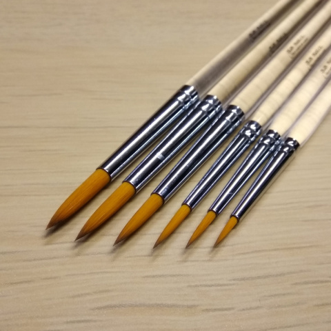 Pędzel do malowania twarzy i ciała okrągły cienki syntetyczny GrimMaster Leris #2