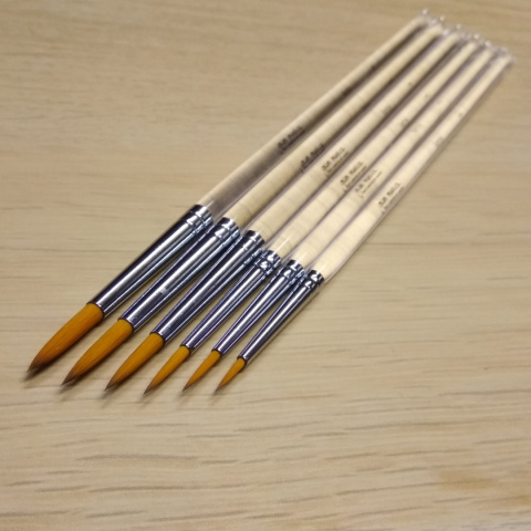 Pędzel do malowania twarzy i ciała okrągły cienki syntetyczny GrimMaster Leris #4