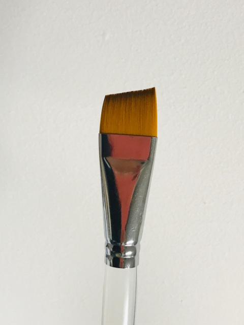 Pędzel do malowania twarzy i ciała płaski syntetyczny skośny GrimMaster Nadiia #12