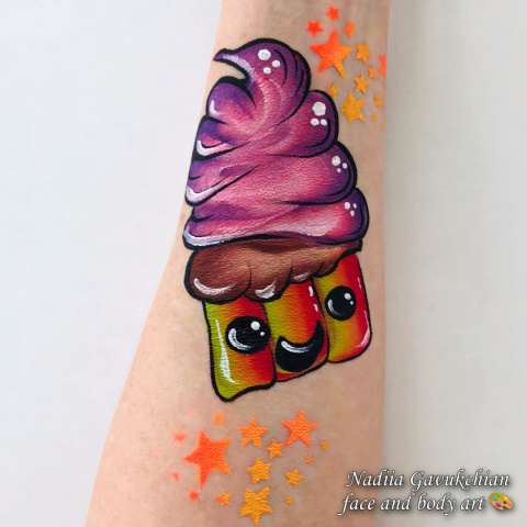 Farba do malowania twarzy i ciała GrimMaster UV Neon Red Orange 10 g