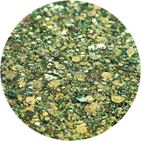 BROKAT SYPKI HOLOGRAFICZNY ZŁOTA ZIELEŃ MIX CHUNKY GLITTER #166 10 g, 100 g, 500 g, 1000 g.
