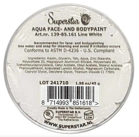 Biała farba do malowania twarzy i ciała Superstar 16g Line White