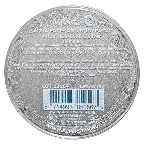 Farba do malowania twarzy i ciała Superstar 16g Silver shimmer