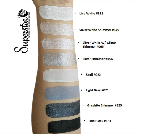 Farba do malowania twarzy i ciała Superstar 45g Silverwhite Glitter shimmer