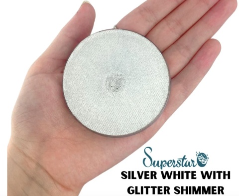 Farba do malowania twarzy i ciała Superstar 45g Silverwhite Glitter shimmer
