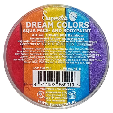 Farba do malowania twarzy i ciała Superstar Split Cake Rainbow 45 g