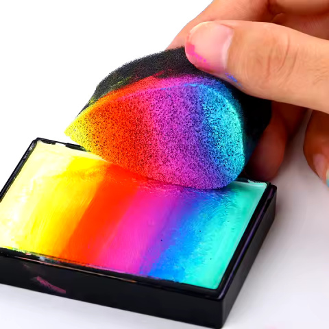 GĄBKI PŁATKOWE CZARNE DO MALOWANIA TWARZY i CIAŁA 10 szt