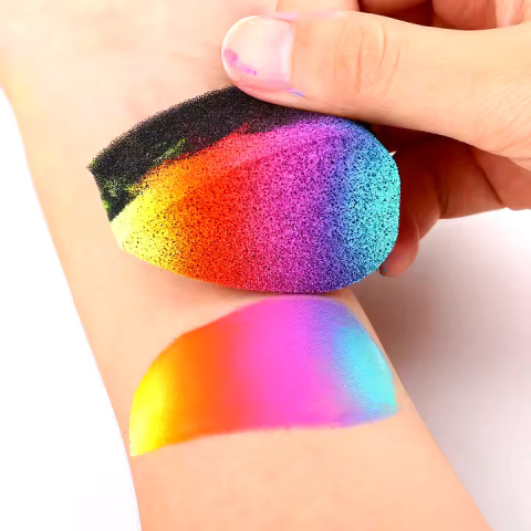 GĄBKI PŁATKOWE CZARNE DO MALOWANIA TWARZY i CIAŁA 10 szt