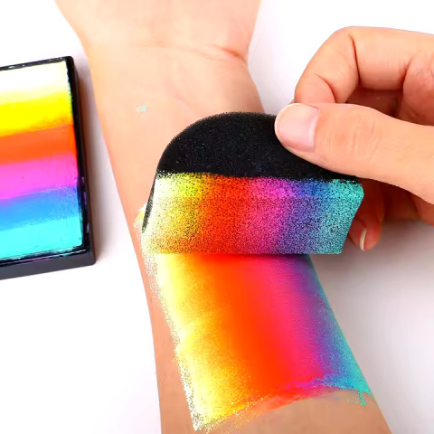 Gąbki półokrągłe czarne do malowania twarzy i ciała 10 szt