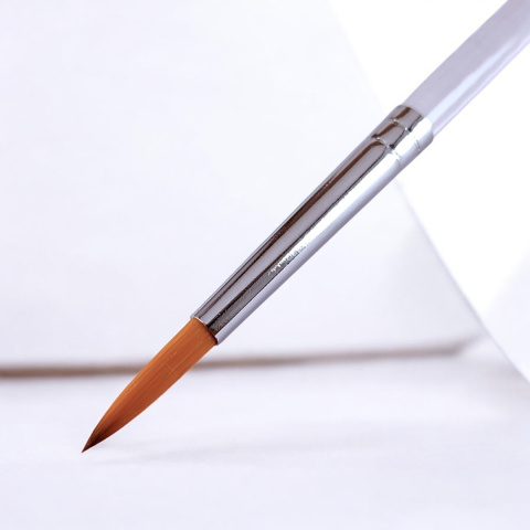 Pędzel do malowania twarzy i ciała okrągły cienki syntetyczny GrimMaster Leris #6