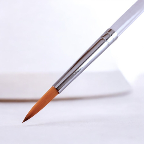 Pędzel do malowania twarzy i ciała okrągły cienki syntetyczny GrimMaster Leris #6