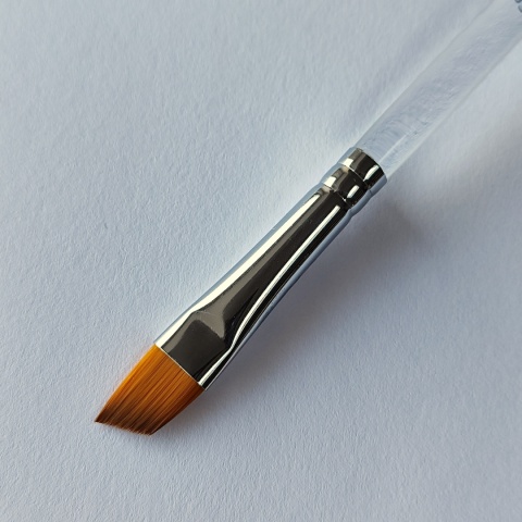 Pędzel do malowania twarzy i ciała płaski syntetyczny skośny GrimMaster Nadiia #2