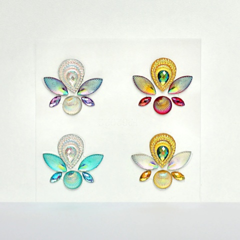 Naklejki błyszczące kryształki kolorowe 3D na twarz Face Gems