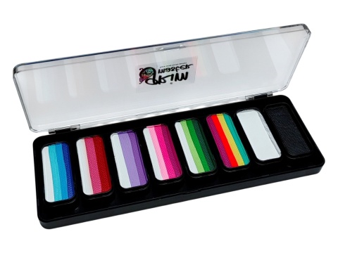 Paleta farb do malowania twarzy i ciała GrimMaster BRIGHT& BOLD mix 8 x 13g