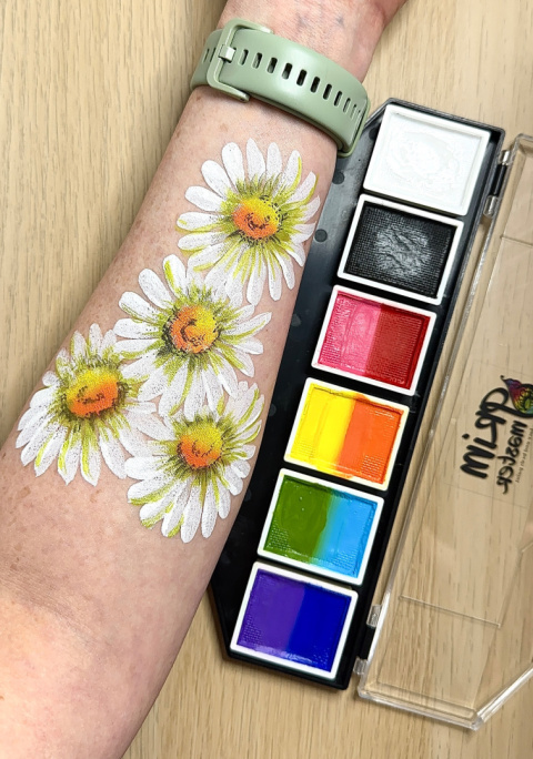 Paleta farb do malowania twarzy i ciała GrimMaster Basic Colors 6 x 10 g