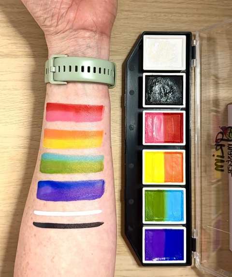 Paleta farb do malowania twarzy i ciała GrimMaster Basic Colors 6 x 10 g