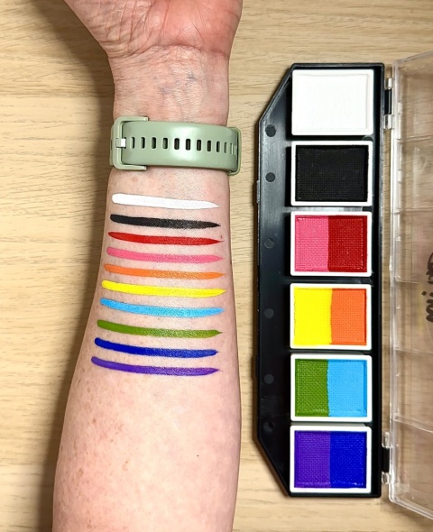 Paleta farb do malowania twarzy i ciała GrimMaster Basic Colors 6 x 10 g