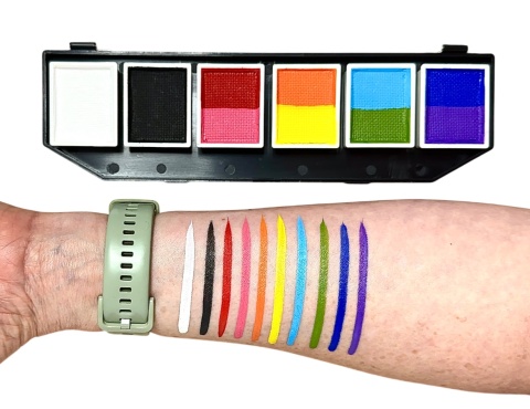 Paleta farb do malowania twarzy i ciała GrimMaster Basic Colors 6 x 10 g