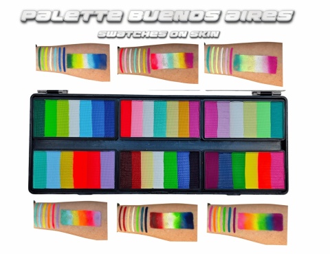 Paleta farb do malowania twarzy i ciała GrimMaster Buenos Aires 6 x 25G