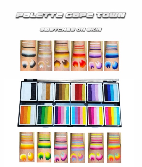 Paleta farb do malowania twarzy i ciała GrimMaster Cape Town 12-10G