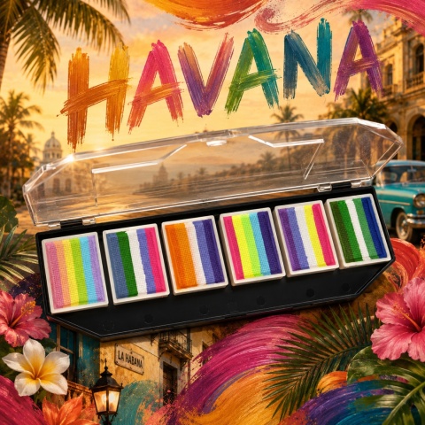 Paleta farb do malowania twarzy i ciała GrimMaster HAVANA 6 x 10g