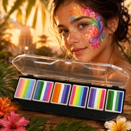 Paleta farb do malowania twarzy i ciała GrimMaster HAVANA 6 x 10g