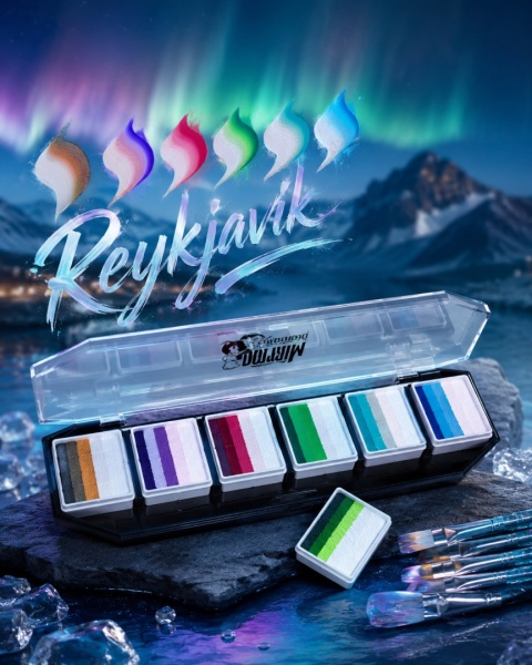 Paleta farb do malowania twarzy i ciała GrimMaster REYKJAVIK mix 6 x 10g