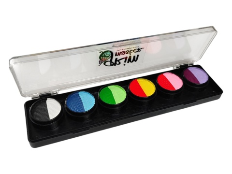 Paleta farb do malowania twarzy i ciała GrimMaster dwukolorowe 6 x 4g