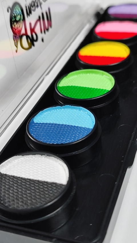 Paleta farb do malowania twarzy i ciała GrimMaster dwukolorowe 6 x 4g