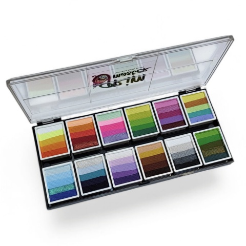 Paleta farb do malowania twarzy i ciała GrimMaster mix kolorów 12 x 10G Santorini