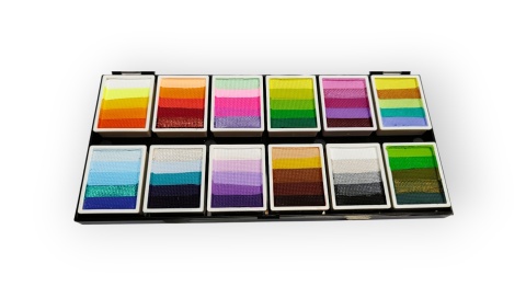 Paleta farb do malowania twarzy i ciała GrimMaster mix kolorów 12 x 10G Santorini
