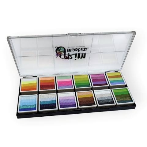 Paleta farb do malowania twarzy i ciała GrimMaster mix kolorów 12 x 10G Santorini