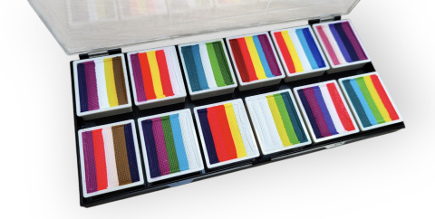 Paleta farb do malowania twarzy i ciała GrimMaster mix kolorów 12 x 10g