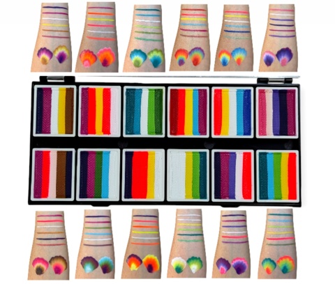 Paleta farb do malowania twarzy i ciała GrimMaster mix kolorów 12 x 10g