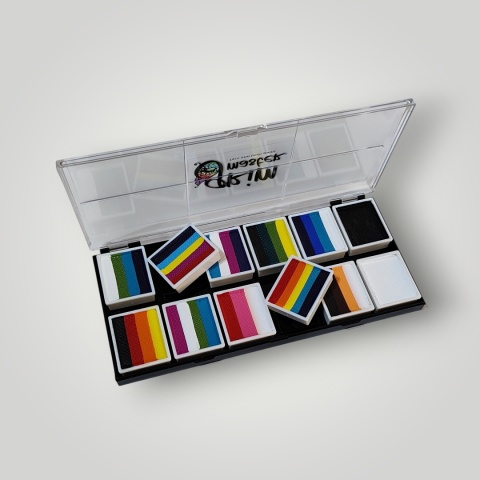 Paleta farb do malowania twarzy i ciała GrimMaster mix kolorów 12 x 10g