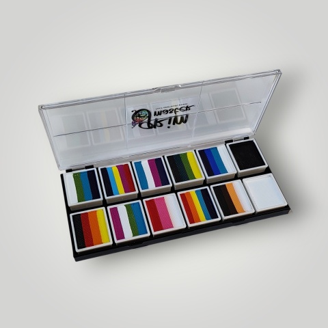 Paleta farb do malowania twarzy i ciała GrimMaster mix kolorów 12 x 10g