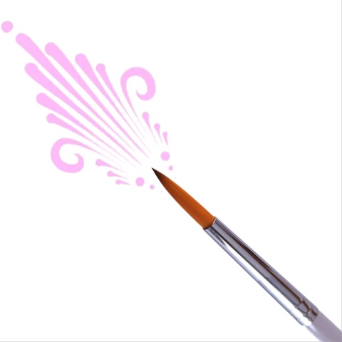 Pędzel do malowania twarzy i ciała okrągły cienki syntetyczny GrimMaster Leris #5