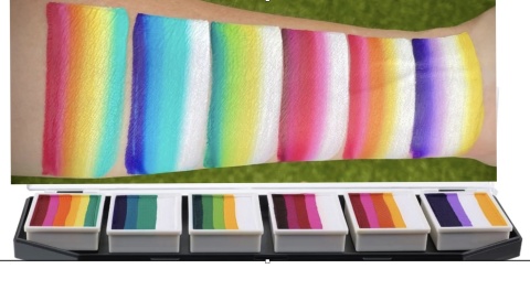 Paleta farb do malowania twarzy i ciała GrimMaster IBIZA mix 6 x 10g