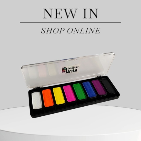 Paleta farb do malowania twarzy i ciała GrimMaster VIVID VIBES mix 8 x 13g
