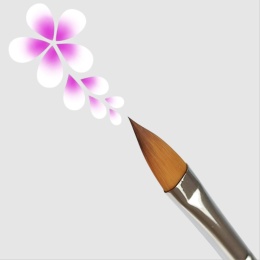 Pędzel do kwiatów syntetyczny GrimMaster Flora - Flat Pointy #4