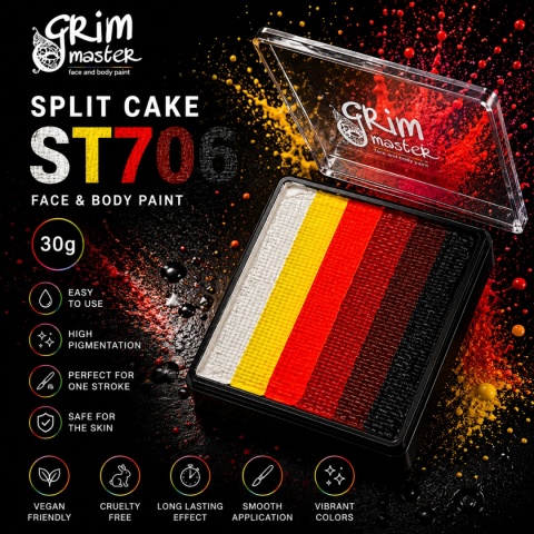 Farba do malowania twarzy i ciała GrimMaster 30 g Split Cake ST706