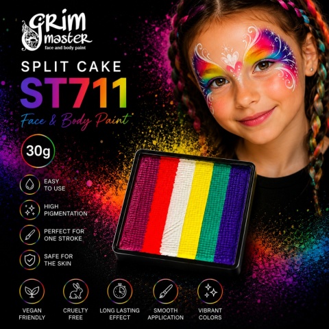 Farba do malowania twarzy i ciała GrimMaster 30 g Split Cake ST711